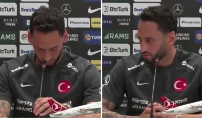 Basın toplantısında duygusal anlar! Hakan Çalhanoğlu, gözyaşlarını zor tuttu