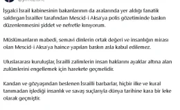 Adalet Bakanı Yılmaz Tunç, Mescid-i Aksa’ya yapılan baskını kınadı